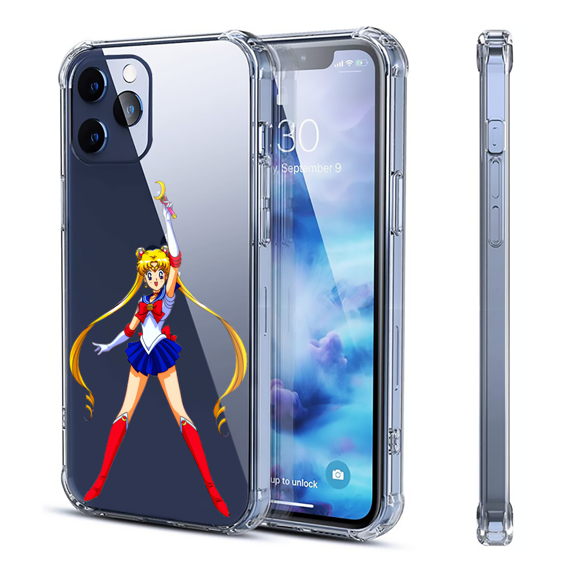 （画像用） 美少女戦士セーラームーン 月野 うさぎ つきの うさぎ Sailor Moon Tsukino Usagi 【iPhone 12シリーズ対応】透明スマホケース（クリアソフトケース）